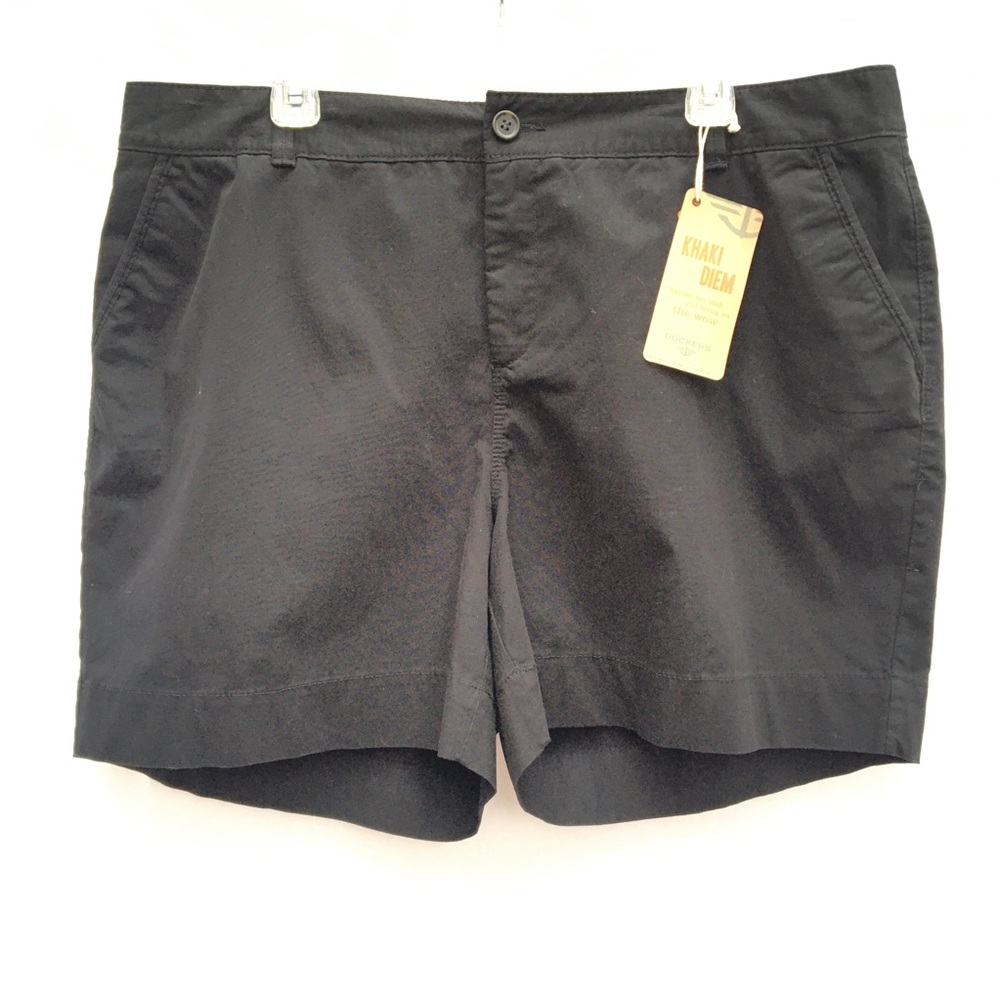 NWT 20W Plus Size Dockers Black Khaki Shorts Women’s Casual Summer
